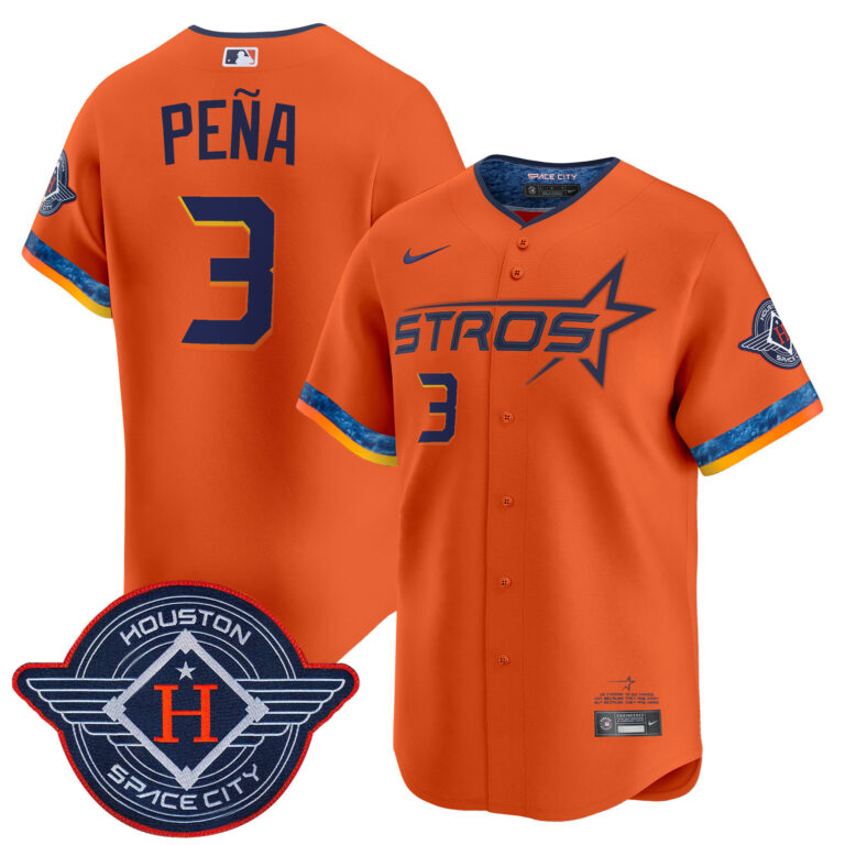 Men Houston Astros #3 Pena orange 2025 City Connect Vapor Limited Stitched Jersey
